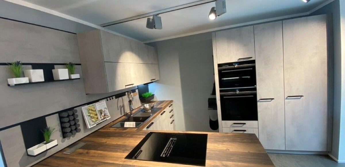 Schüller Modell Elba Beton Quarzgrau Nachbildung, Arbeitsplatten Chaleteiche Nachbildung